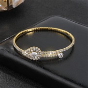 ( water drop Gold)occidental style drop embed zircon bangle opening Rhinestone bride elasticity fully-jewelled diamond 