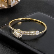 (peach heart   Gold) embed zircon bracelet fashion opening heart-shaped bride diamond bangle elasticity fully-jewelled