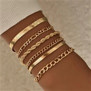 (KCgold  3522)occidental style brief multilayer Metal chain bracelet Bohemia fashion layer set bracelet