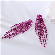 ( rose Red)occidental style exaggerating tassel high earrings elegant temperament all-Purpose long style Earring banque