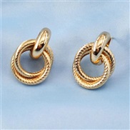 (EH 312)occidental style brief fashion style Double samll Earring pattern Double circle earrings