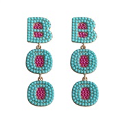 ( blue) creative personality brief Wordoo beads Alloy earring occidental style day earrings woman