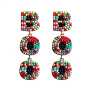 ( Color) creative personality brief Wordoo beads Alloy earring occidental style day earrings woman