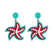 ( red)occidental styleins brief personality wind starfish beads Alloy earrings woman summer day Earring