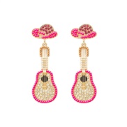 ( rice white)summer personality exaggerating Alloy diamond beads enamel earring brief fashion earrings