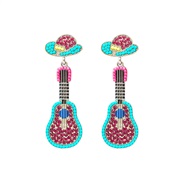 ( rose Red)summer personality exaggerating Alloy diamond beads enamel earring brief fashion earrings