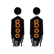 ( black) occidental style gift creative Word oo  tassel handmade beads earrings day earrings