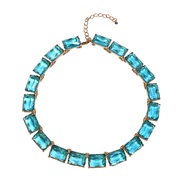 ( blue)occidental style exaggerating fashion brief geometry four resin necklace woman Acrylic retro all-Purpose
