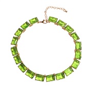 ( green)occidental style exaggerating fashion brief geometry four resin necklace woman Acrylic retro all-Purpose