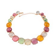 ( Color) occidental style exaggerating necklace woman Round resin Bohemia ethnic stylenecklace