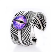 occidental style concise retro eyes Leaf opening man ring
