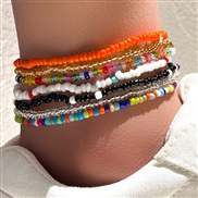 fashion noble wind beads multilayer temperament woman Anklet