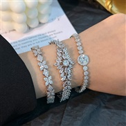 (+zircon ) same style wind embed zircon geometry bracelet  all-Purpose temperament fashion bracelet woman