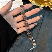 (4  S 2 1)occidental style bracelet  embed color zircon neutral wind fashion bracelet