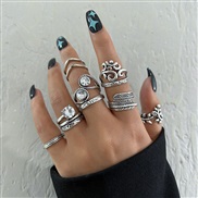 (RJ459)occidental style Bohemia retro opening more ring set feather ringrings