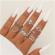 (57448 1)occidental style flowers snake ring creative butterfly rose ring set