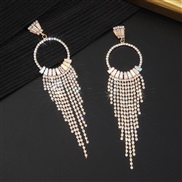 ( Gold)zircon claw chain Rhinestone long style tassel earrings earring stage atmospheric EarringE