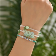 ( Color)Korean brief samll beads Word flowers bracelet woman ins trend lovely multilayer