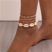 (FZ 362jinse)F occidental style woman Shells Anklet Bohemia beads Anklet multilayer woman foot
