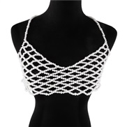 ( white) fashion hollow Pearl Sling  brief handmade weave chain