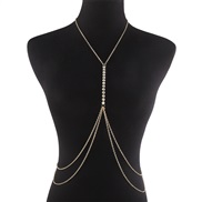 ( Gold) chain  fashion brief claw chain Rhinestone chain Double layer chain woman