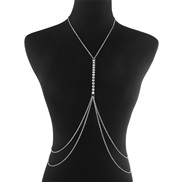 ( White k) chain  fashion brief claw chain Rhinestone chain Double layer chain woman