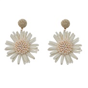 ( white)summer earrings occidental style Earring woman weave flowers Bohemiaearrings