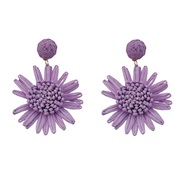 (purple)summer earrings occidental style Earring woman weave flowers Bohemiaearrings