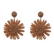 ( brown)summer earrings occidental style Earring woman weave flowers Bohemiaearrings