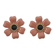 ( brown)summer flowers earrings occidental style Earring woman Alloy enamel flowers ear stud Korean style