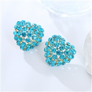 ( blue)occidental style fashion super heart-shaped all-Purpose earrings exaggerating Earring woman Rhinestone fully-jew