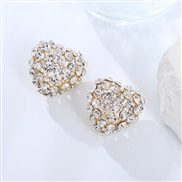 ( white)occidental style fashion super heart-shaped all-Purpose earrings exaggerating Earring woman Rhinestone fully-je