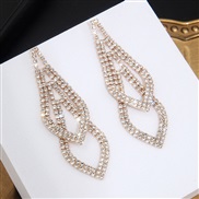 ( Gold)fully-jewelled brilliant earrings  Double layer claw chain Rhinestone Earring  earringsE