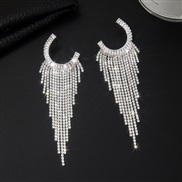 ( white)Earring fully-jewelled earrings woman occidental style exaggerating earring zircon Rhinestone crystal atmospher