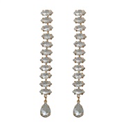 ( white)occidental style colorful diamond earrings fully-jewelled Earring woman multilayer Rhinestone diamond long styl