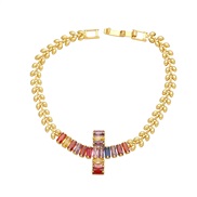 (color )occidental style fashion personality embed color zircon cross bracelet temperament bracelet womanbrc
