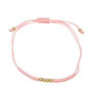 ( Pink)diy fitting Bohemian style color beads rope lovers rope braceletbra
