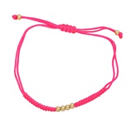 (fluorescent  rose Red)diy fitting Bohemian style color beads rope lovers rope braceletbra