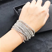 (A76 15 Bracelet)  occidental style fully-jewelled width bracelet bangle  fashion stage multilayer Rhinestone bracelet
