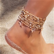 (22 82 )occidental style  Bohemian style handmade beads butterfly Anklet woman  wind Anklet set