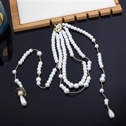 ( Silver) same style samll crystal Pearl necklace chain woman