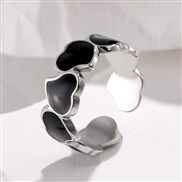 color titanium steel enamel opening ring woman love Korean styleins wind samll stainless steel ring