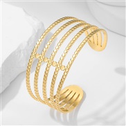 ( Gold)occidental style width titanium steel bangle personality exaggerating color opening stainless steel bangle fashi