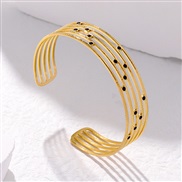 ( Gold)occidental style fashion enamel titanium steel bangle gilded color stainless steel opening bangle all-Purpose