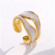 ( Opening adjustable)occidental style brief titanium steel ring woman colorins wind high gilded opening