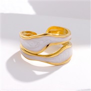 ( Opening adjustable)occidental style brief titanium steel ring woman colorins wind high gilded opening