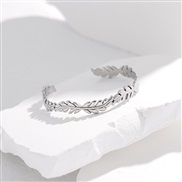 occidental style leaves opening titanium steel bangle woman creative stainless steel gilded