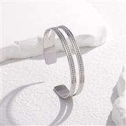 occidental style brief fashion opening stainless steel bangle color personality titanium steel