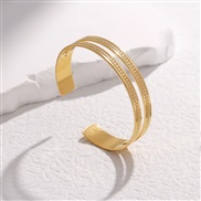( Gold)occidental style brief fashion opening stainless steel bangle color personality titanium steel