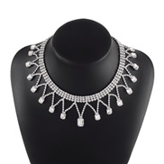 ( White k) retro flash diamond tassel pendant necklace  fashion temperament clavicle chain